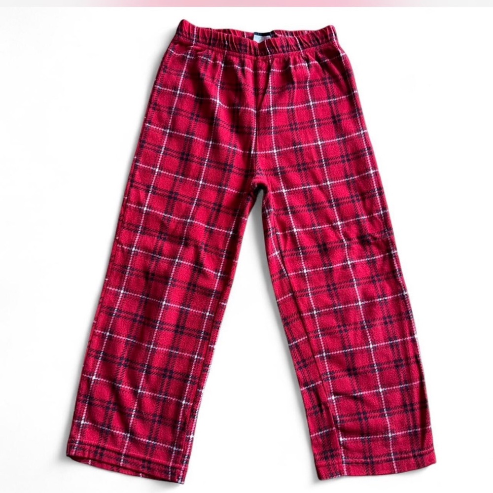 Faded Glory Red Plaid Fleece Pajama Pants Size S (6-7)